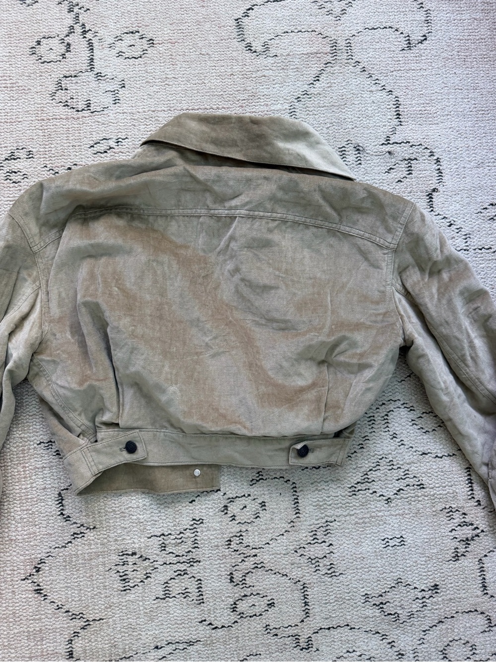 Acne Studios RUFFLE VELOUR JACKET MUD GREEN - Picture 3 of 7